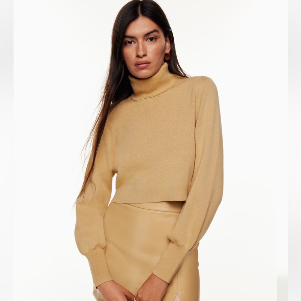ARITZIA WILFRED REBECCA BALLOON SLEEVE CROPPED SWEATER